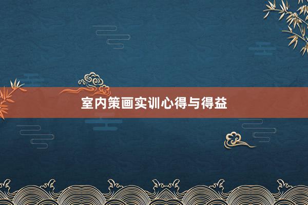 室内策画实训心得与得益