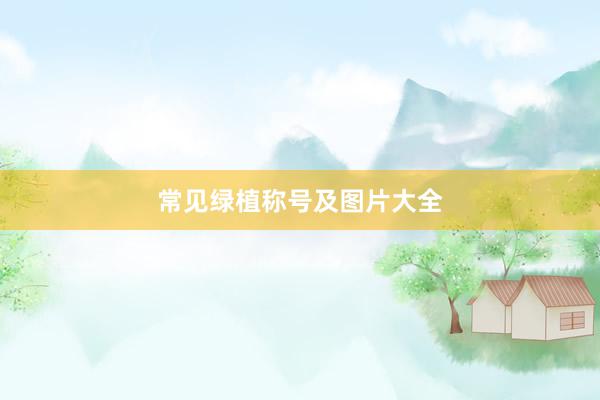 常见绿植称号及图片大全